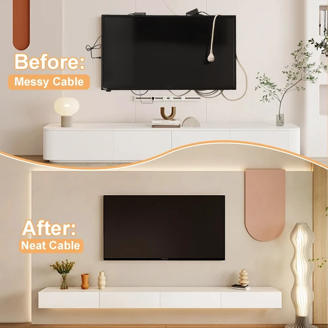 Alt view image 6 of 7 - TV Cord Hider for Wall Mounted TV, in-Wall Cable Management System with Recessed Power Outlet, Power & Low Voltage Cable Concealer Kit for Clean and Organized Home Theater Setup(AC+ USB)