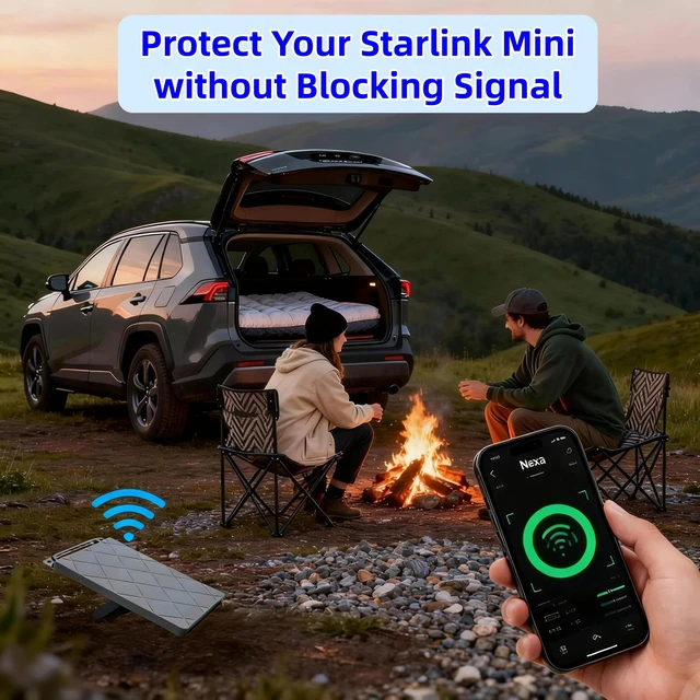 Alt view image 4 of 7 - Protective Cover Case Compatible with Starlink Mini, Waterproof Silicone Satellite Dish Mini Accessories Against Rocks, Sand & Hail, Portable for Outdoor Camping Prot
