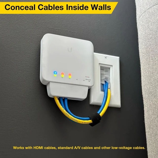 Alt view image 2 of 6 - Brush Wall Plate, Single Gang Brush Style Opening Passthrough Cable Plate in-Wall for Wall Mounted TVs, Speaker Wires, Coaxial HDMI Network Phone Cables(5 Pack, White)