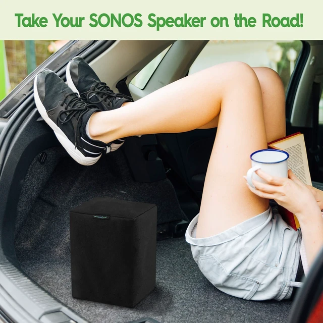 Alt view image 7 of 7 - Single Black Outdoor Speaker Cover for Sonos Play:1 / One/One SL 600D Waterproof Dust & UV Protection Fits Wall-Mounted Speakers by