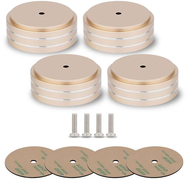 Main image of Audio Isolation Feet Aluminum Load 400KG Amplifier Feet 58 * 22MM(4Pcs) Turntable Isolation Pad with Adhesives/Screw for Audio,Speakers,Subwoofers, Turntable,Amplifier,DAC(Gold)