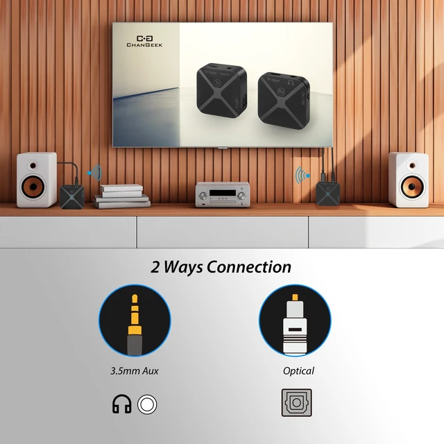 Alt view image 3 of 7 - Wireless Headphones Earbuds for TV Listening with Transmitter & Receiver Optical & 3.5mm Input, Universal Receiver for Headphones & Speaker, Easy Sharing, No Delay, Tv Earphones for Seniors