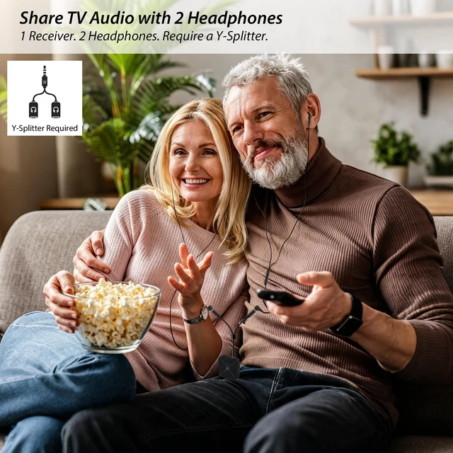 Alt view image 6 of 7 - Wireless Headphones Earbuds for TV Listening with Transmitter & Receiver Optical & 3.5mm Input, Universal Receiver for Headphones & Speaker, Easy Sharing, No Delay, Tv Earphones for Seniors