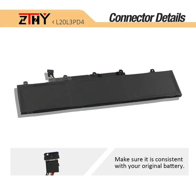 Alt view image 4 of 7 - L20D3PD4 Laptop Battery Replacement for Lenovo ThinkPad E14 E15 Gen 2 3 4 2nd 3rd 4th 2020 2021 2022 Series L20M3PD4 L20L3PD4 L20C3PD4 L19M3PD5 L19L3PD5 L19C3PD5 L19D3PD5 Type 20Y7 20YD 11.52V 57Wh