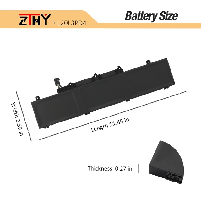 Alt view image 7 of 7 - L20D3PD4 Laptop Battery Replacement for Lenovo ThinkPad E14 E15 Gen 2 3 4 2nd 3rd 4th 2020 2021 2022 Series L20M3PD4 L20L3PD4 L20C3PD4 L19M3PD5 L19L3PD5 L19C3PD5 L19D3PD5 Type 20Y7 20YD 11.52V 57Wh