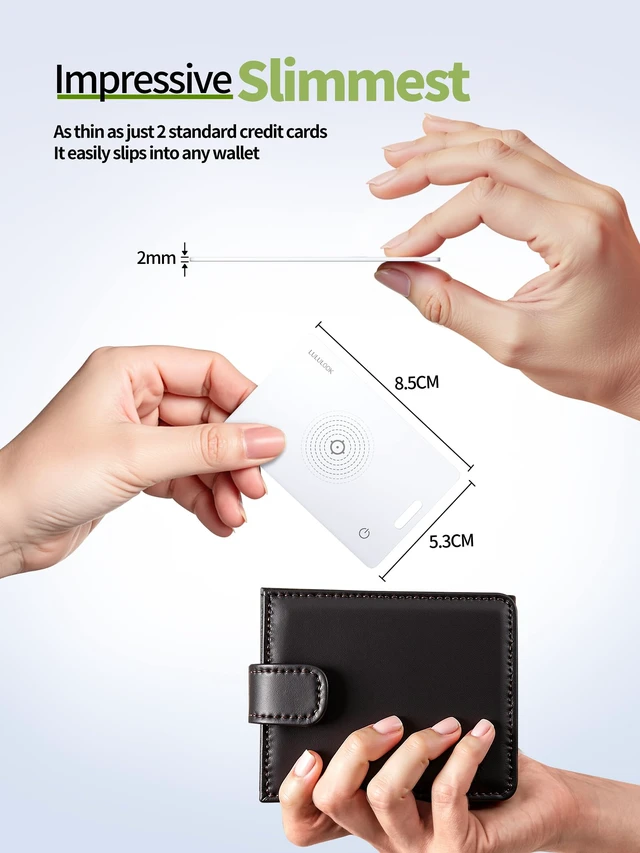 Alt view image 2 of 7 - 3-Pack 2026 Air Card Tag Tracker Wallet Tracker Card (iOS Only), White 0.07in Ultra Slim, Wireless Rechargeable, IP68 Waterproof, GPS Smartcard Tracker for Wallet Passport for Luggage Tags