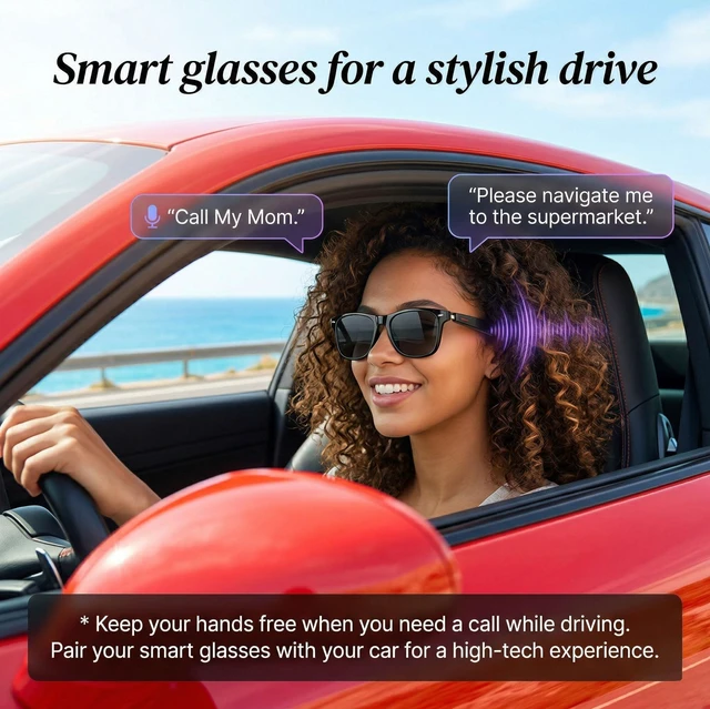 Alt view image 5 of 7 - AI Smart Translation Glasses 164 Language Voice Translator, Open-Ear Bluetooth with Speakers, Photochromic Lenses, Lightweight 170mAh Battery