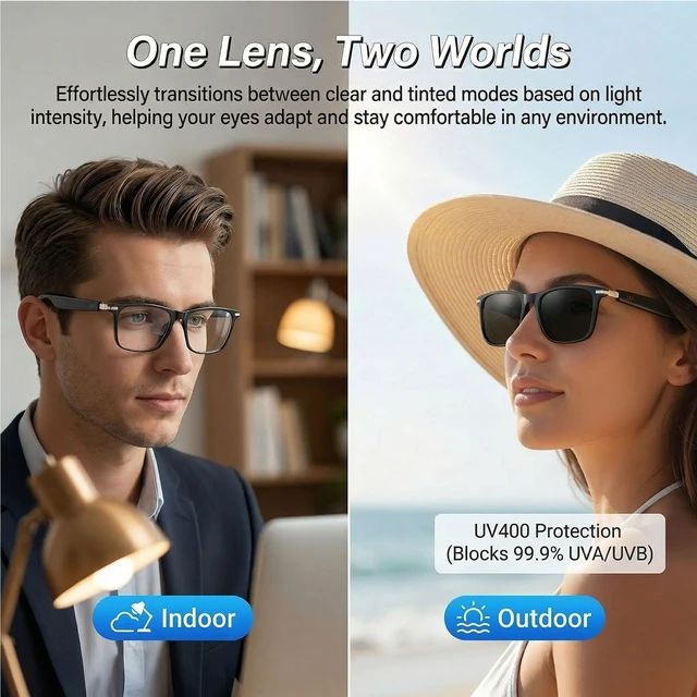 Alt view image 5 of 7 - AI Smart Translation Glasses 164 Language Voice Translator, Open-Ear Bluetooth with Speakers, Lightweight 170mAh Battery, For Men Women Travel and Work