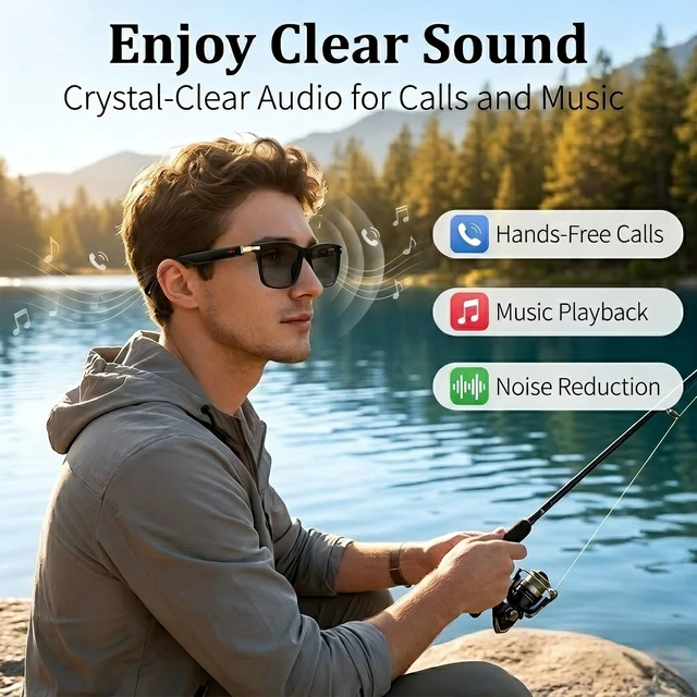 Alt view image 4 of 7 - AI Smart Translation Glasses 164 Language Voice Translator, Open-Ear Bluetooth with Speakers, Lightweight 170mAh Battery, For Men Women Travel and Work