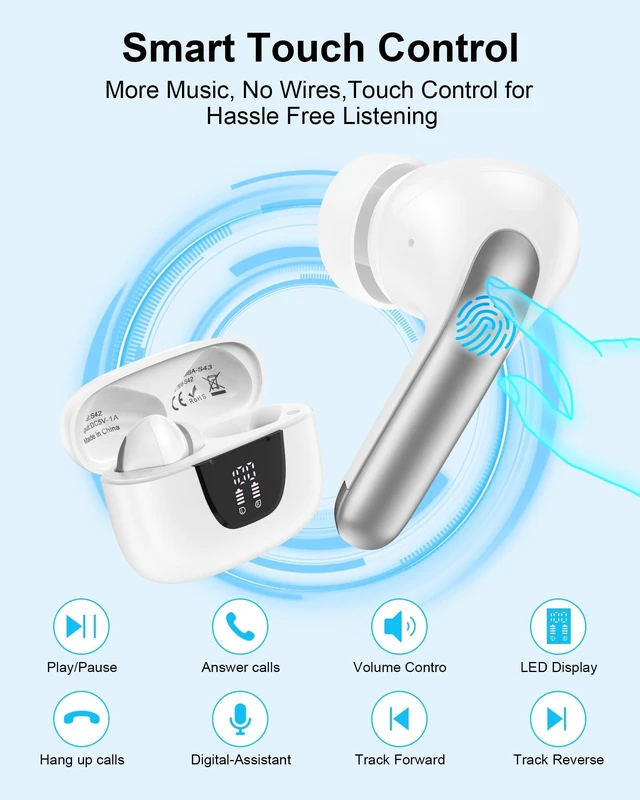 Alt view image 4 of 7 - iPhone 18Pro Wireless Ear Buds Bluetooth Headphones for Apple iPhone 17e/17 Pro/17 Pro Max/17e/16e/16/16 Pro/18 Pro Max/15/15 Pro, Earbuds Samsung Galaxy S26 Oneplus Pixel 11 Earphones