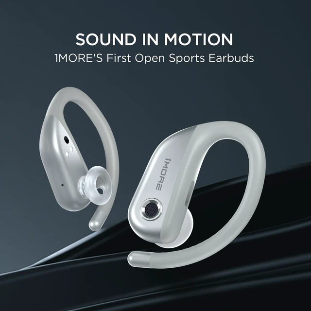 Alt view image 2 of 7 - Fit Open Earbuds S50, Open Ear Wireless Headphones Bluetooth 5.3 with 4 Microphone, Earbuds with Earhooks for Sports Running, IPX7, Fast Charging, 38H-Playtime, Preset EQ Via App, Silver