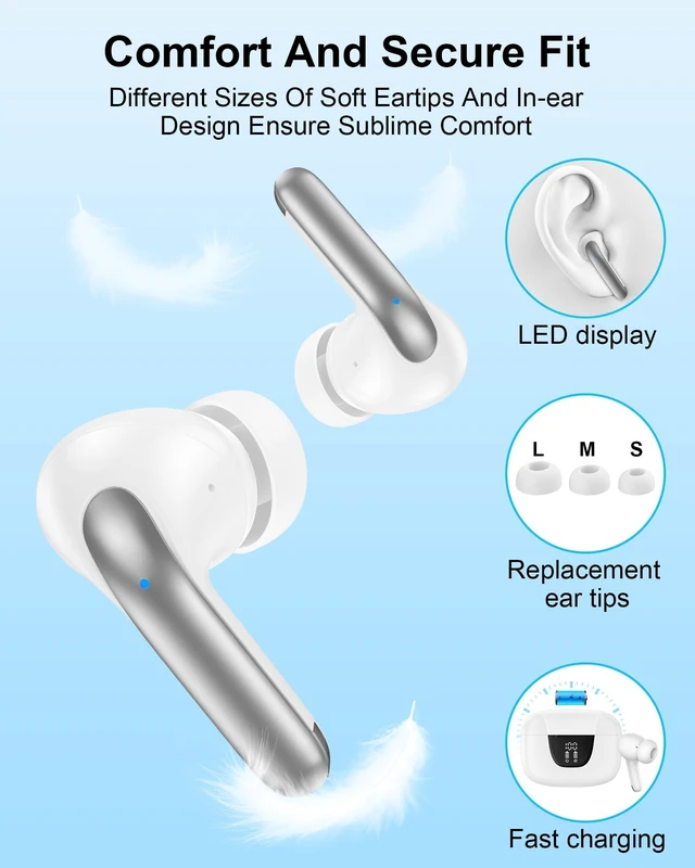 Alt view image 5 of 7 - iPhone 18Pro Wireless Ear Buds Bluetooth Headphones for Apple iPhone 17e/17 Pro/17 Pro Max/17e/16e/16/16 Pro/18 Pro Max/15/15 Pro, Earbuds Samsung Galaxy S26 Oneplus Pixel 11 Earphones