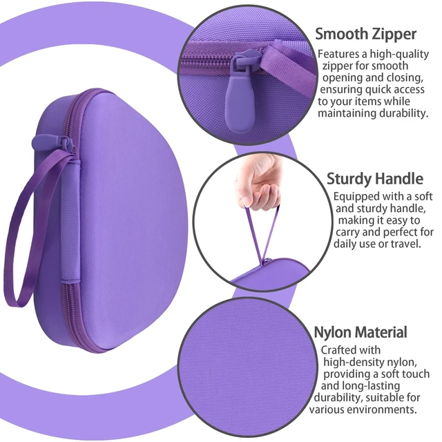 Alt view image 5 of 7 - Headphones Case for Bose New QuietComfort Ultra 2nd Gen/QC45,Purple Portable Travel Design, Molded Interior, Smooth Zipper, Built-In Carry Handle, Fits Backpacks, Suitcases And Daily Bags