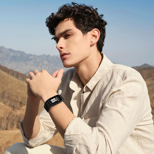 Alt view image 7 of 7 - 2 Pack Elastic Bands Compatible with Xiaomi Smart Band 9 Active Women Men, Soft Nylon Replacement Sport Wriststrap for Redmi Band 3