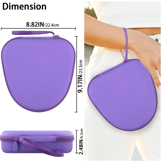 Alt view image 6 of 7 - Headphones Case for Bose New QuietComfort Ultra 2nd Gen/QC45,Purple Portable Travel Design, Molded Interior, Smooth Zipper, Built-In Carry Handle, Fits Backpacks, Suitcases And Daily Bags