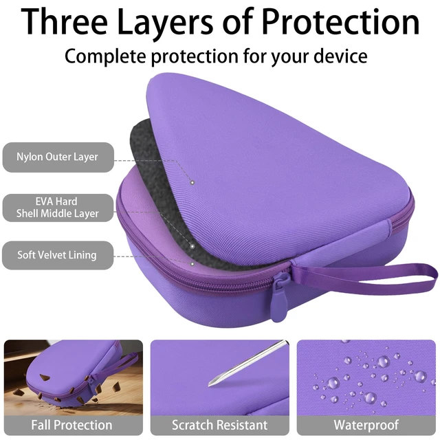 Alt view image 7 of 7 - Headphones Case for Bose New QuietComfort Ultra 2nd Gen/QC45,Purple Portable Travel Design, Molded Interior, Smooth Zipper, Built-In Carry Handle, Fits Backpacks, Suitcases And Daily Bags
