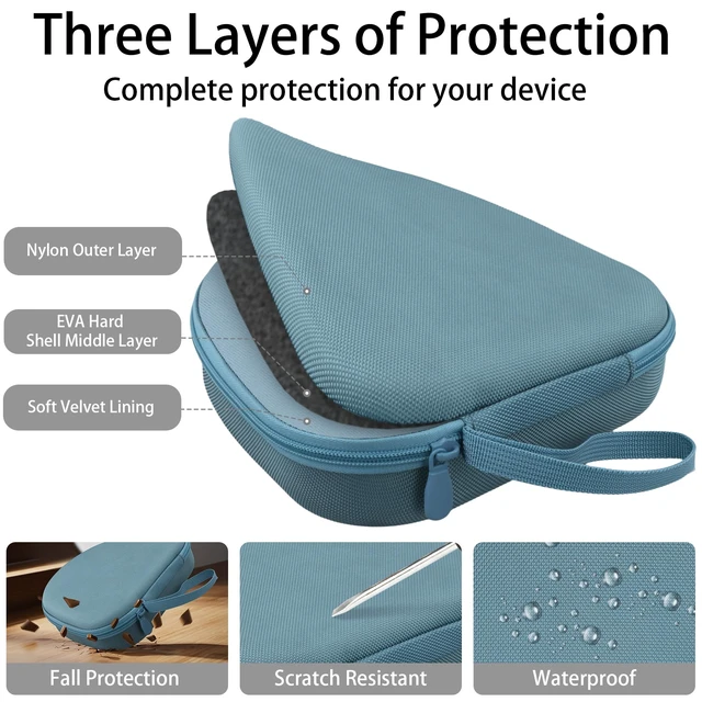Alt view image 7 of 7 - Headphones Case for Bose QuietComfort Ultra 2nd Gen/QC45,Light Blue Portable Travel Design, Molded Interior, Smooth Zipper, Built-In Carry Handle, Fits Backpacks, Suitcases And Daily Bags