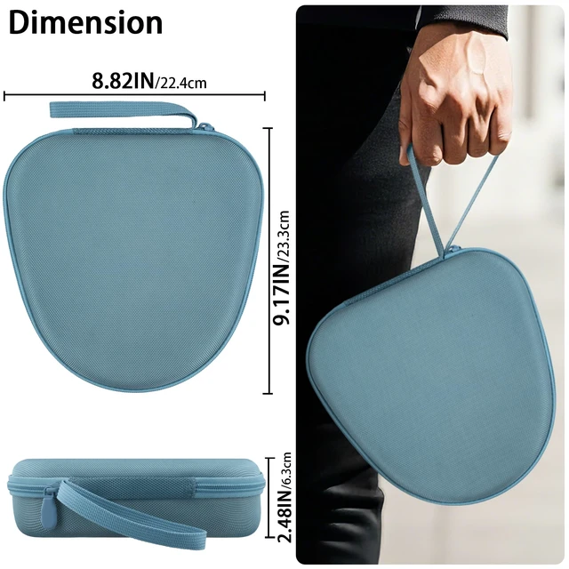 Alt view image 6 of 7 - Headphones Case for Bose QuietComfort Ultra 2nd Gen/QC45,Light Blue Portable Travel Design, Molded Interior, Smooth Zipper, Built-In Carry Handle, Fits Backpacks, Suitcases And Daily Bags
