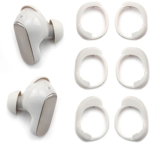 Main image of Replacement Ear Tips for Bose QuietComfort Ultra 1&2 Wingtips Anti-Slip Silicone Ear Wings Covers Eartip Accessories, 3 Pairs of Stability Bands (White, Assorted S/M/L)