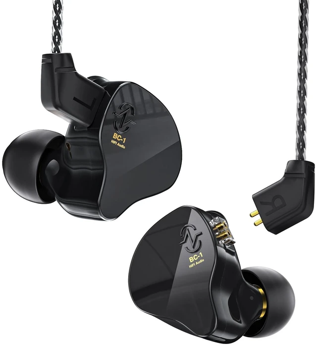 Main image of CCZ Melody in Ear Monitors, Dynamic Hybrid Dual Driver in Ear Headphones 1BA+1DD HiFi Wired Headphones Musicians IEM Upgrade Deep Bass Suitable for Audiophile Musician(No MIC, Black)
