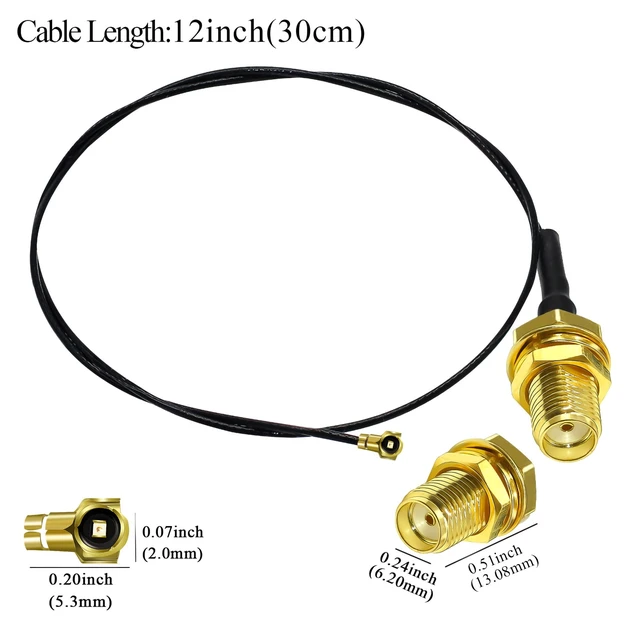 Alt view image 3 of 7 - 5pcs 12inch(30cm) SMA Female to U.fl/IPX Extension Cable SMA Female Jack Bulkhead to IPX MHF4 Pigtail WiFi Antenna Extension 0.81mm IPX Pigtail Coaxial Cable (Pack of 2)