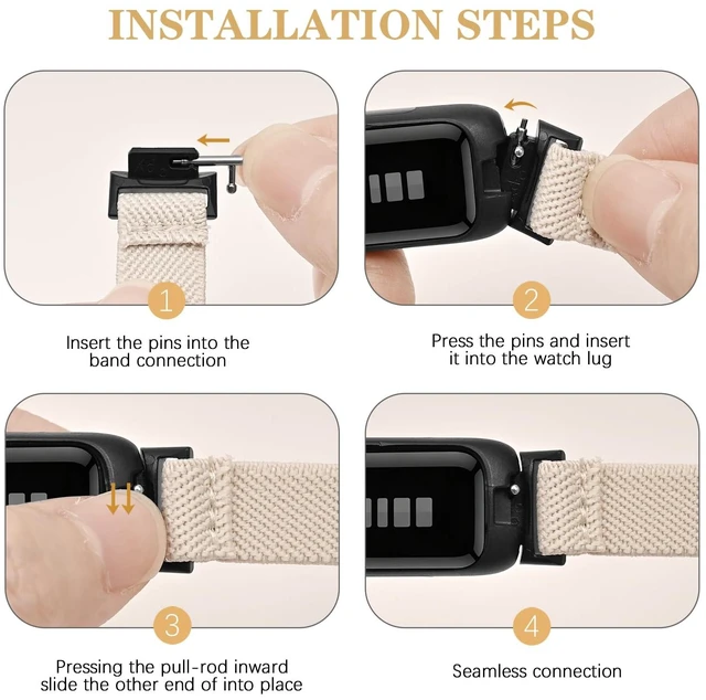 Alt view image 4 of 7 - Elastic Nylon Compatible with Fitbit Inspire 3 Bands/Inspire 2 Bands, 6 Pack Stretchy Adjustable Soft Sport Replacement Strap for Women Men Fitness Tracker