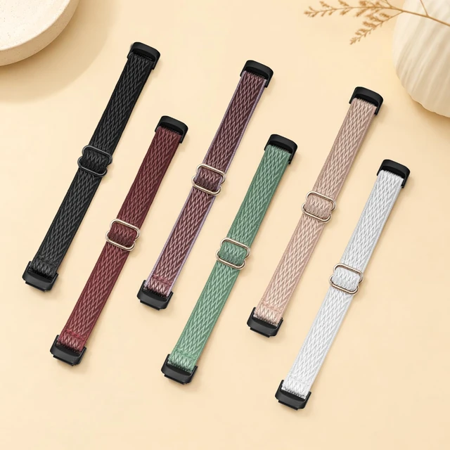 Alt view image 7 of 7 - Elastic Nylon Compatible with Fitbit Inspire 3 Bands/Inspire 2 Bands, 6 Pack Stretchy Adjustable Soft Sport Replacement Strap for Women Men Fitness Tracker