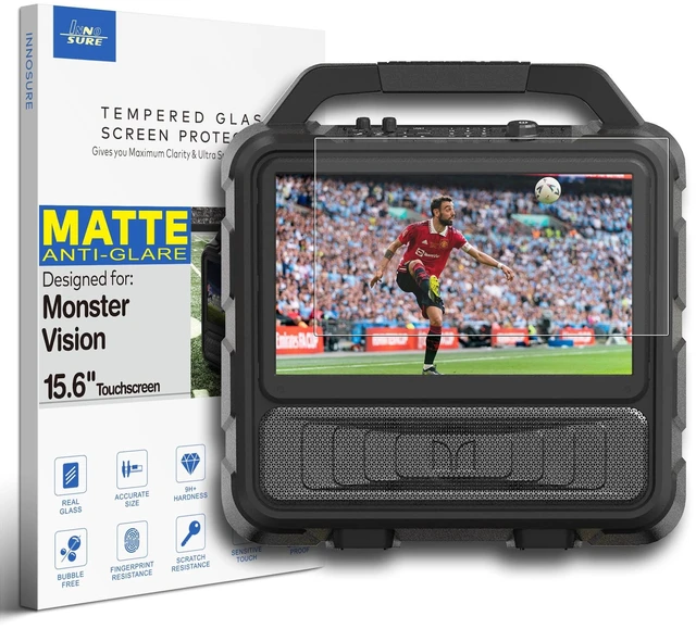 Main image of Premium Anti Glare Tempered Glass Screen Protector designed for Monster Vision Portable TV Entertainment System 15.6" Display Touchscreen 9H Anti Scratch (Matte)