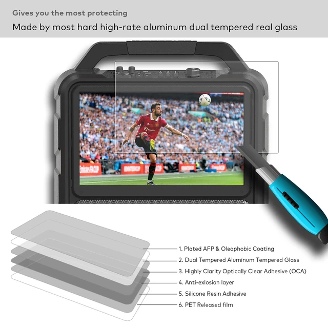 Alt view image 3 of 6 - Premium Anti Glare Tempered Glass Screen Protector designed for Monster Vision Portable TV Entertainment System 15.6" Display Touchscreen 9H Anti Scratch (Matte)