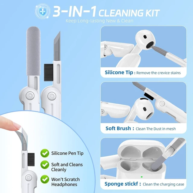 Alt view image 6 of 7 - for AirPods 4 Case, Soft Silicone Airpod 4 Case Cover QUTE with Keychain & Cleaning Kit Compatible with AirPods 4th Generation 2024 for Women Girly, Anti-Scratch