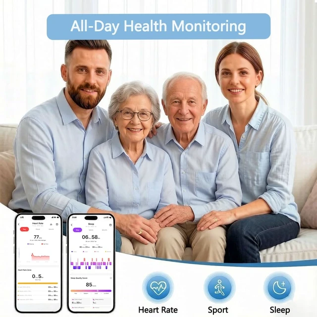 Alt view image 3 of 7 - Smart Ring for Women Men, Health Fitness Sleep Tracker (Gold, 8) 5ATM & No Subscription Fee, Heart Rate, Women's Health, Stress Monitoring, iOS & Android
