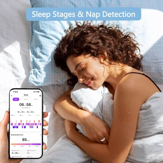 Alt view image 5 of 7 - Smart Ring for Women Men, Health Fitness Sleep Tracker (Gold, 8) 5ATM & No Subscription Fee, Heart Rate, Women's Health, Stress Monitoring, iOS & Android