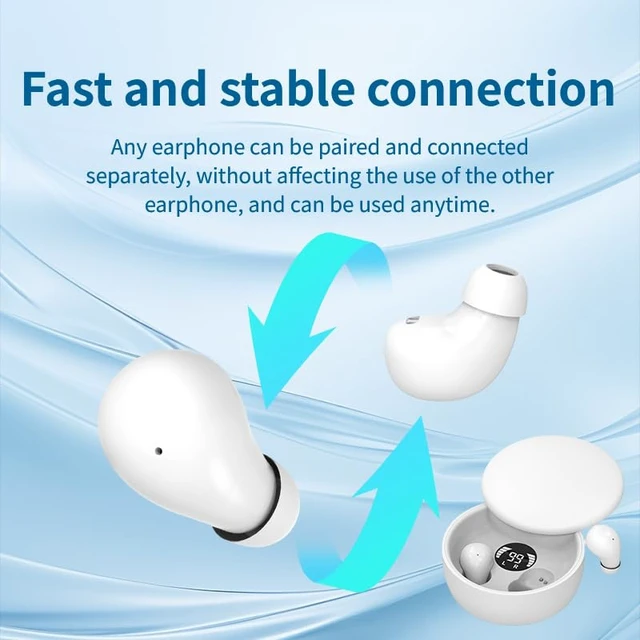 Alt view image 3 of 7 - Mini Invisible Bluetooth Earbuds,Ultra-Light Comfort Fit Sleep Headphones for Side Sleepers,Mini Noise Blocking Sleep Earphones,Bluetooth 5.4 Wireless Earbuds for Sleeping, Working, (White)