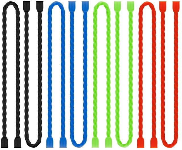 Main image of 8PCS Silicone Twist Ties 12-Inch Reusable Cable Ties Steel-Core Straps Organizer All Purpose Bendable Cord Tie for Indoor Outdoor Bundling Holding Securing and Wrapping Cables (4 Colors)