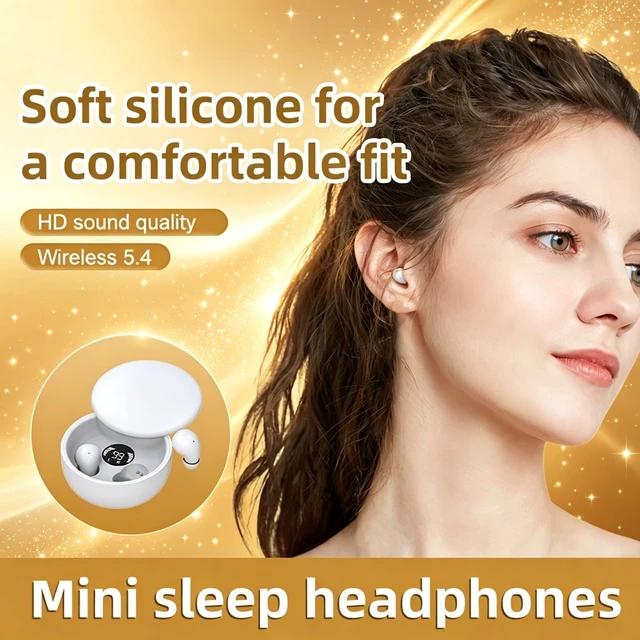 Alt view image 6 of 7 - Mini Invisible Bluetooth Earbuds,Ultra-Light Comfort Fit Sleep Headphones for Side Sleepers,Mini Noise Blocking Sleep Earphones,Bluetooth 5.4 Wireless Earbuds for Sleeping, Working, (White)
