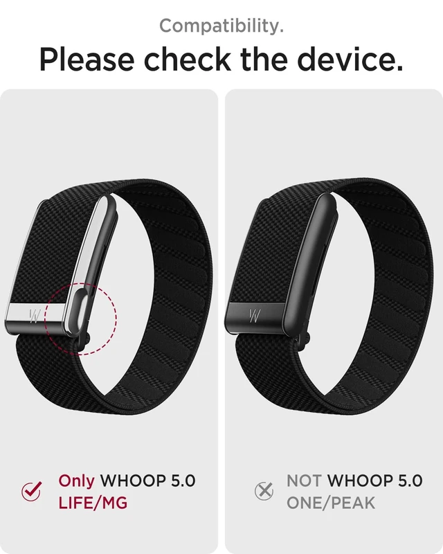 Alt view image 2 of 7 - Nylon Band for Whoop 5.0 Band Peak, One & Life MG Soft Stretchy Breathable Superknit Nylon Adjustable Strap Replacement Wristband for Whoop Band 5.0 & MG for Men Women NOT for Gen 4