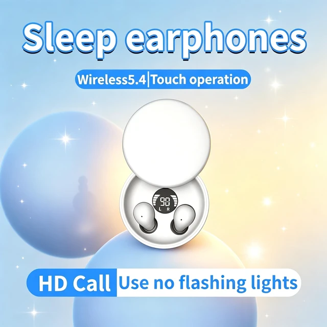 Alt view image 7 of 7 - Mini Invisible Bluetooth Earbuds,Ultra-Light Comfort Fit Sleep Headphones for Side Sleepers,Mini Noise Blocking Sleep Earphones,Bluetooth 5.4 Wireless Earbuds for Sleeping, Working, (White)