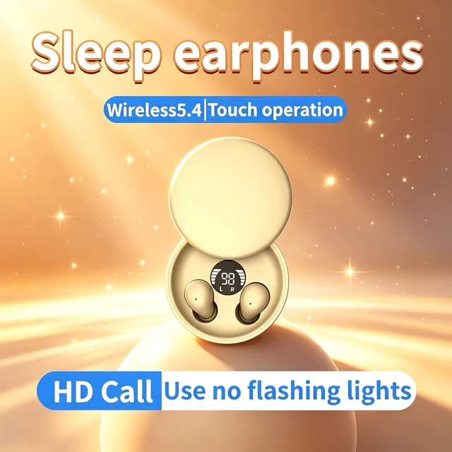 Alt view image 2 of 7 - Mini Invisible Bluetooth Earbuds,Ultra-Light Comfort Fit Sleep Headphones for Side Sleepers,Mini Noise Blocking Sleep Earphones,Bluetooth 5.4 Wireless Earbuds for Sleeping, Working, (Khaki)