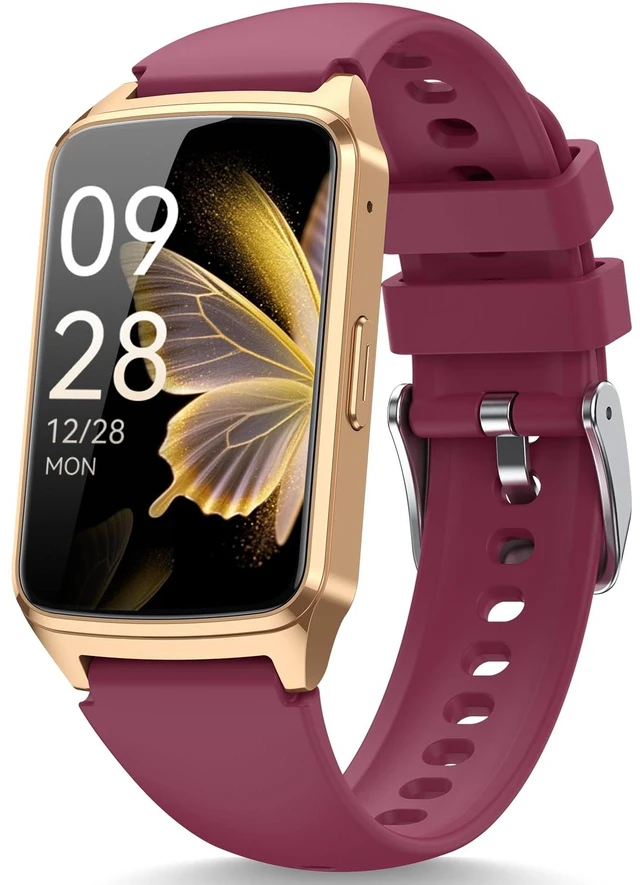 Main image of Fitness Smart Watch for Women Men, Step Counter for iOS iPhone Android with Sleep Calorie Monitor, Daily Activity Workout Tracker, IP68 Waterproof, 110+Sport Modes Smartwatch (Wine-Red)