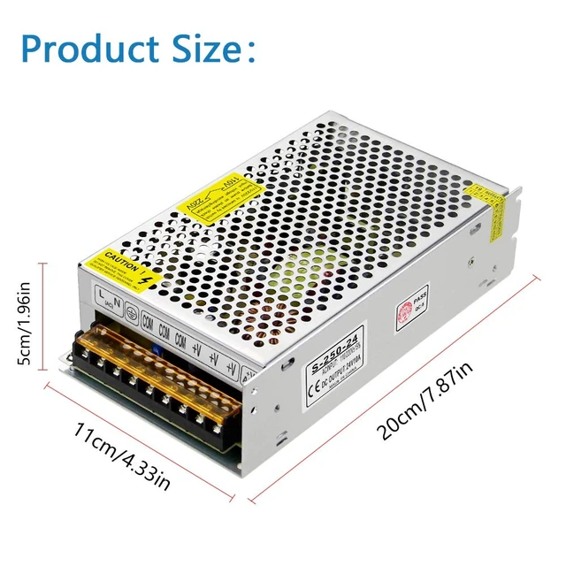 Alt view image 2 of 7 - 24V 10A Switching Power Supply AC/DC Adapter AC 110V to DC 24Volt Transformer Switch AC 110V/220V to DC 24 Volt 10Amp 8A 5A Converter,for LED Strip 3D Printer CCTV LCD Monitor,Indoor Use