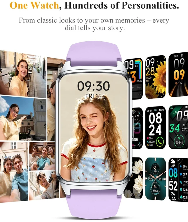 Alt view image 5 of 7 - Fitness Smart Watch for Women Men, Step Counter for iOS iPhone Android with Sleep Calorie Monitor, Daily Activity Workout Tracker, IP68 Waterproof, 110+Sport Modes Smartwatch (Purple)