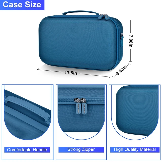 Alt view image 4 of 7 - Hard Travel Case for JBL Charge 6 Speaker with Shoulder Strap Fixed tray, elastic strap and zippered mesh pocket organize the speaker, charger and cables, Black, Case Only