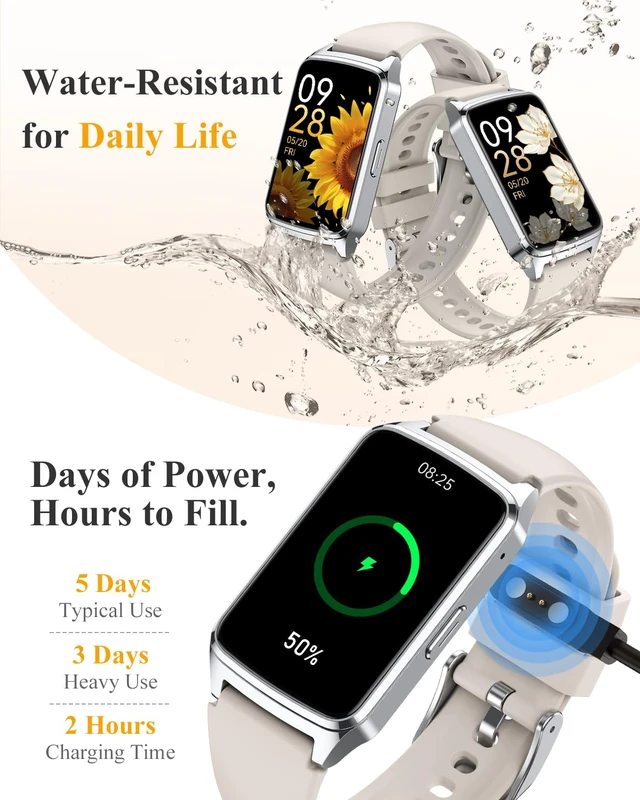 Alt view image 7 of 7 - Fitness Smart Watch for Women Men, Step Counter for iOS iPhone Android with Sleep Calorie Monitor, Daily Activity Workout Tracker, IP68 Waterproof, 110+Sport Modes Smartwatch (Starlight)
