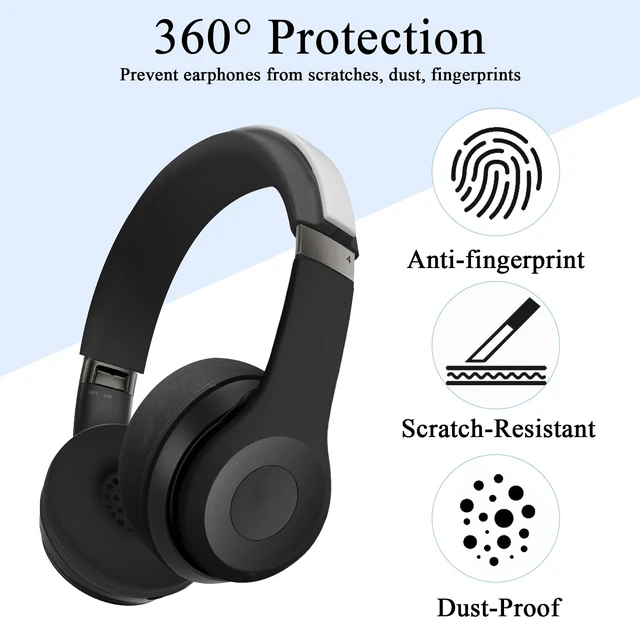 Alt view image 3 of 7 - 3 in 1 Solo 4 Silicone Case Cover Set for Beats Solo 4 Headphone Anti-Scratch Ear Pad Cover/Shell Cover/Headband Cover,Solo4 Soft Silicone Protector,Washable Accessories(Black)