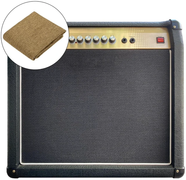 Alt view image 5 of 5 - Brown Speaker Grill Cloth 40"x58" Stereo Box Fabric Protective Dustproof Mesh Breathable Replacement Cover for Home Stage Speakers,Media Cabinet,KTV Box(1x1.48m)