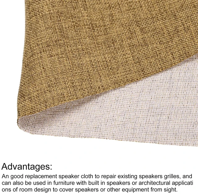 Alt view image 4 of 5 - Brown Speaker Grill Cloth 40"x58" Stereo Box Fabric Protective Dustproof Mesh Breathable Replacement Cover for Home Stage Speakers,Media Cabinet,KTV Box(1x1.48m)