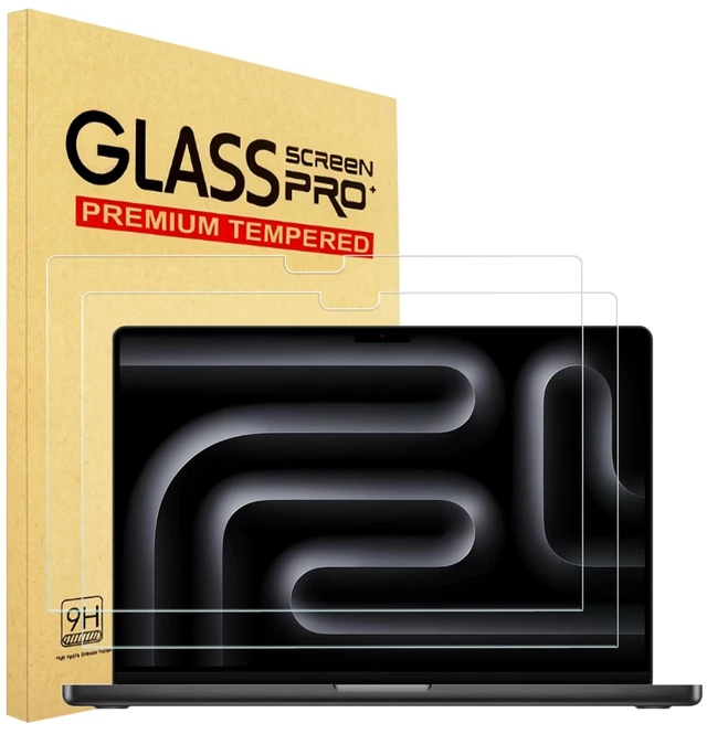 Main image of 2 Pack Tempered Glass Screen Protector for MacBook Pro 16 Inch 2026-2021 M5 M4 M3 M2 M1 Pro or Max Chip (Model: A3428 A3429 A3403 A3186 A2991 A2780 A2485)Laptop,9H Hardness, Anti-Scratch