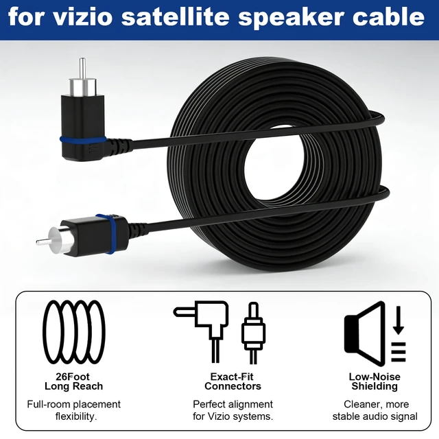 Alt view image 3 of 6 - for Vizio Satellite Speaker Cable,Extension Cord Compatible with Vizio V51 M51 SB3651 SB36514 SB4051 SB4251 Satellite SpeakerBlue