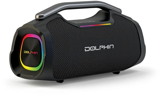 Main image of LX-440 Portable Bluetooth Party Speaker, Black 55W RMS, Deep Bass, RGB LED Lights, Bluetooth 5.3, USB-C Rechargeable, WaveSync Pairing, AUX, USB Playback, 1/4" Mic Input