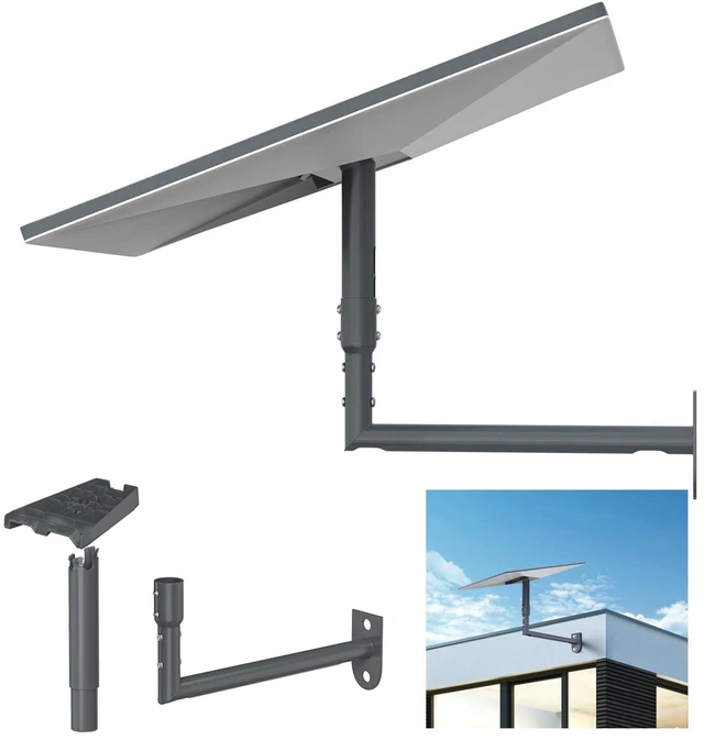 Main image of Aluminum Wall Mount Kit for Starlink Gen 3/V4/Standard 4/4X 360° Adjustable Heavy-Duty Wall Eave Mounting Bracket for Starlink Dish, Weather-Resistant Outdoor Installation Kit